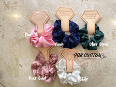 Silk Satin Scrunchies | Bridal Shower Gift Decorations, Bride Tribe Favor, Bridesmaid Scrunchies, Bridesmaid Proposal